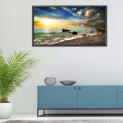 Seaside Rocks - Full Square Drill Diamond Painting 80*40CM