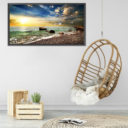 Seaside Rocks - Full Square Drill Diamond Painting 80*40CM