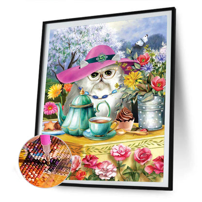 Cat - Full Round Drill Diamond Painting 30*40CM