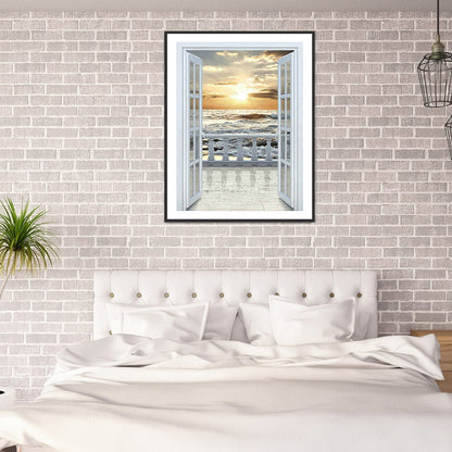 Balcony Sea View - Full Round Drill Diamond Painting 30*40CM