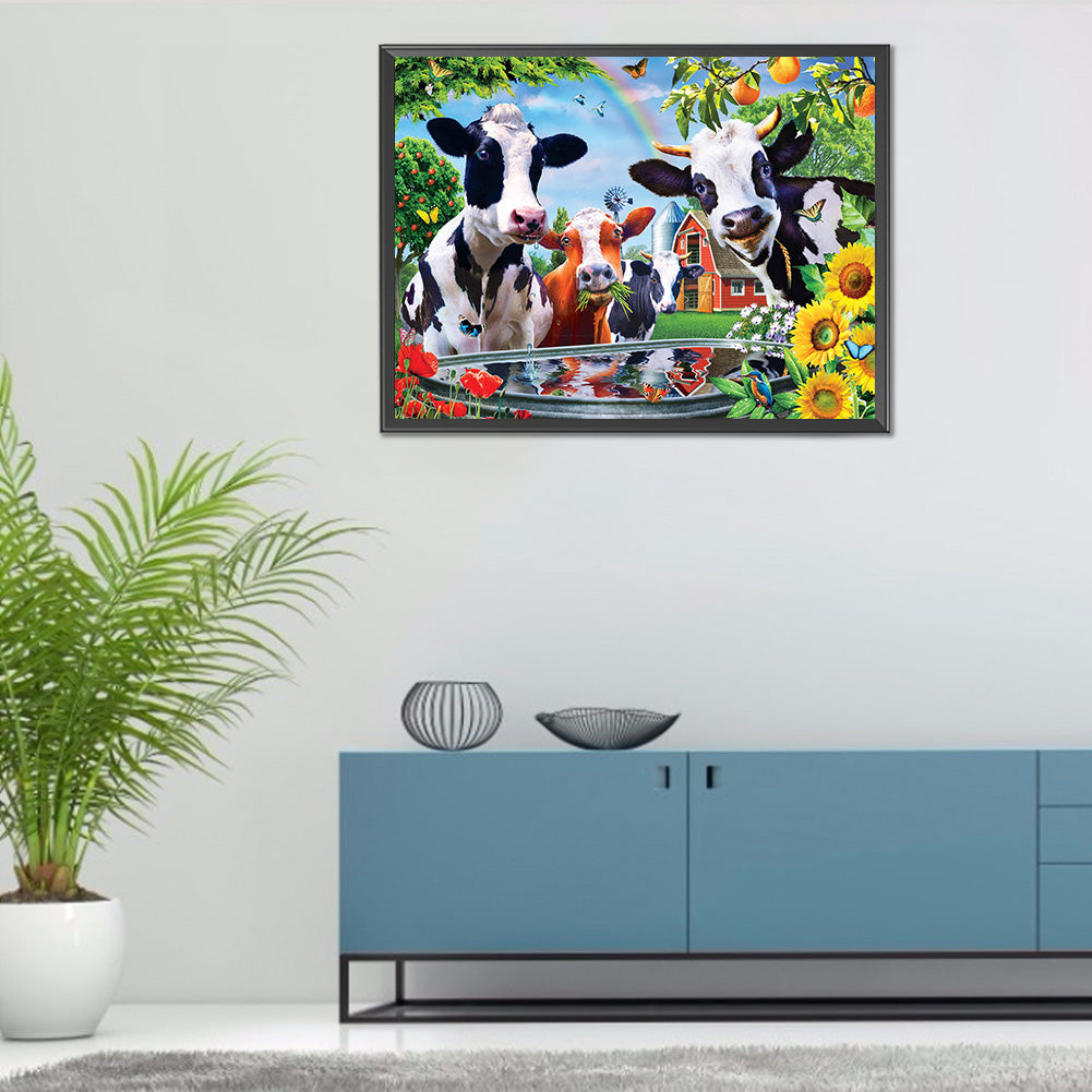 Cattle - Full Round Drill Diamond Painting 40*30CM