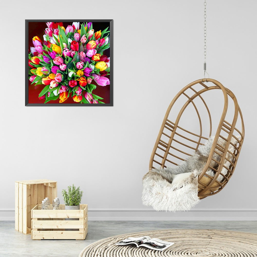 Tulip Bouquet - Full Round Drill Diamond Painting 30*30CM