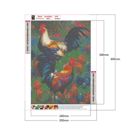 Rooster - Full Round Drill Diamond Painting 30*40CM