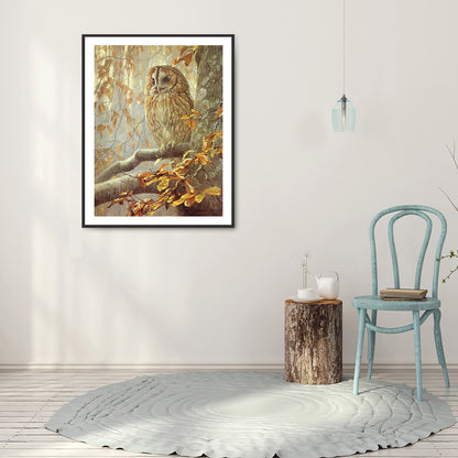 Owl - Full Round Drill Diamond Painting 30*40CM