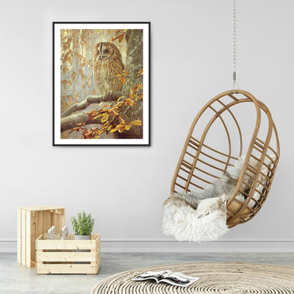 Owl - Full Round Drill Diamond Painting 30*40CM