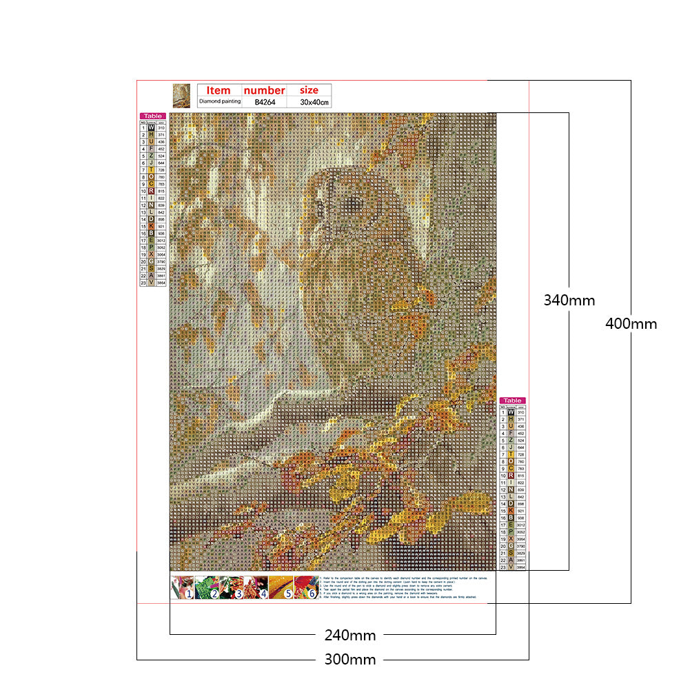 Owl - Full Round Drill Diamond Painting 30*40CM