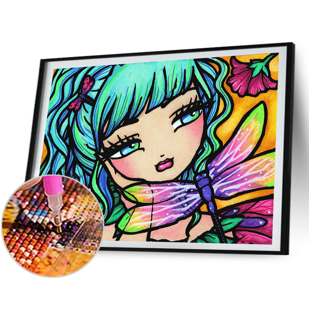 Big Eyes Girl - Full Round Drill Diamond Painting 40*30CM