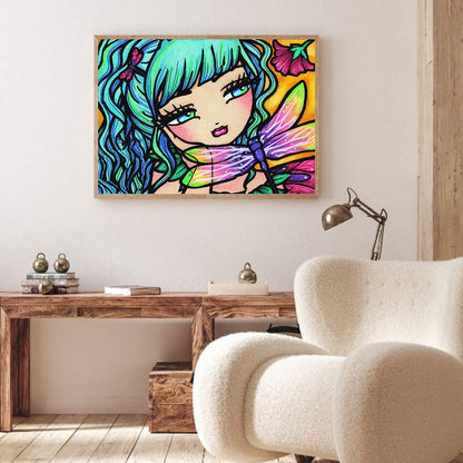 Big Eyes Girl - Full Round Drill Diamond Painting 40*30CM