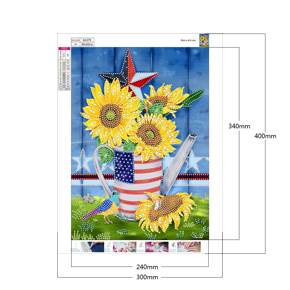 Bouquet - Special Shaped Drill Diamond Paiting 30*40CM