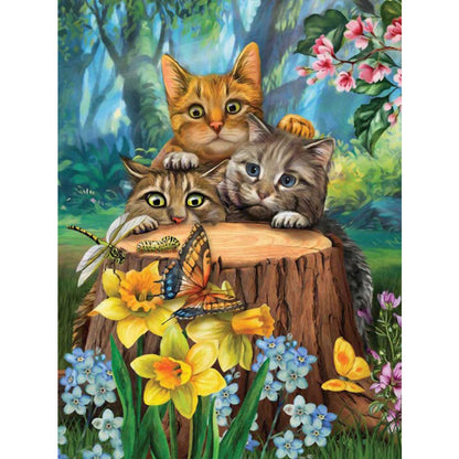 Cat - Full Round Drill Diamond Painting 30*40CM