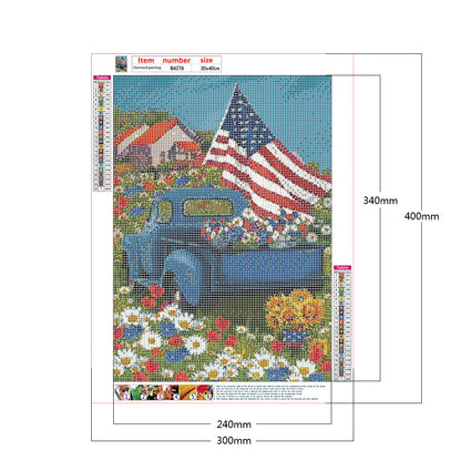 Independence Day Flag Garden - Full Round Drill Diamond Painting 30*40CM