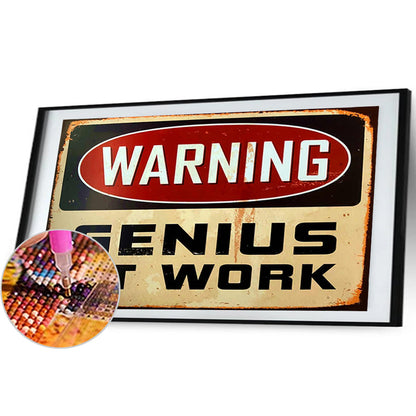 Warning Sign - Full Round Drill Diamond Painting 50*30cm