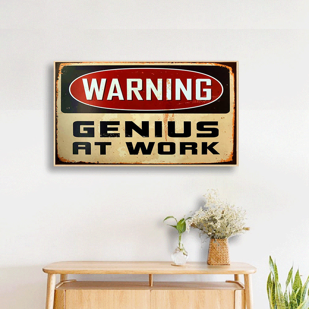Warning Sign - Full Round Drill Diamond Painting 50*30cm