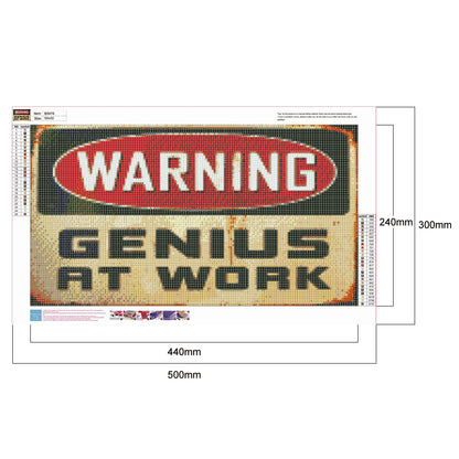 Warning Sign - Full Round Drill Diamond Painting 50*30cm