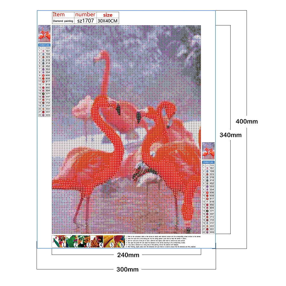 Flamingo - Full Round Drill Diamond Painting 30*40CM