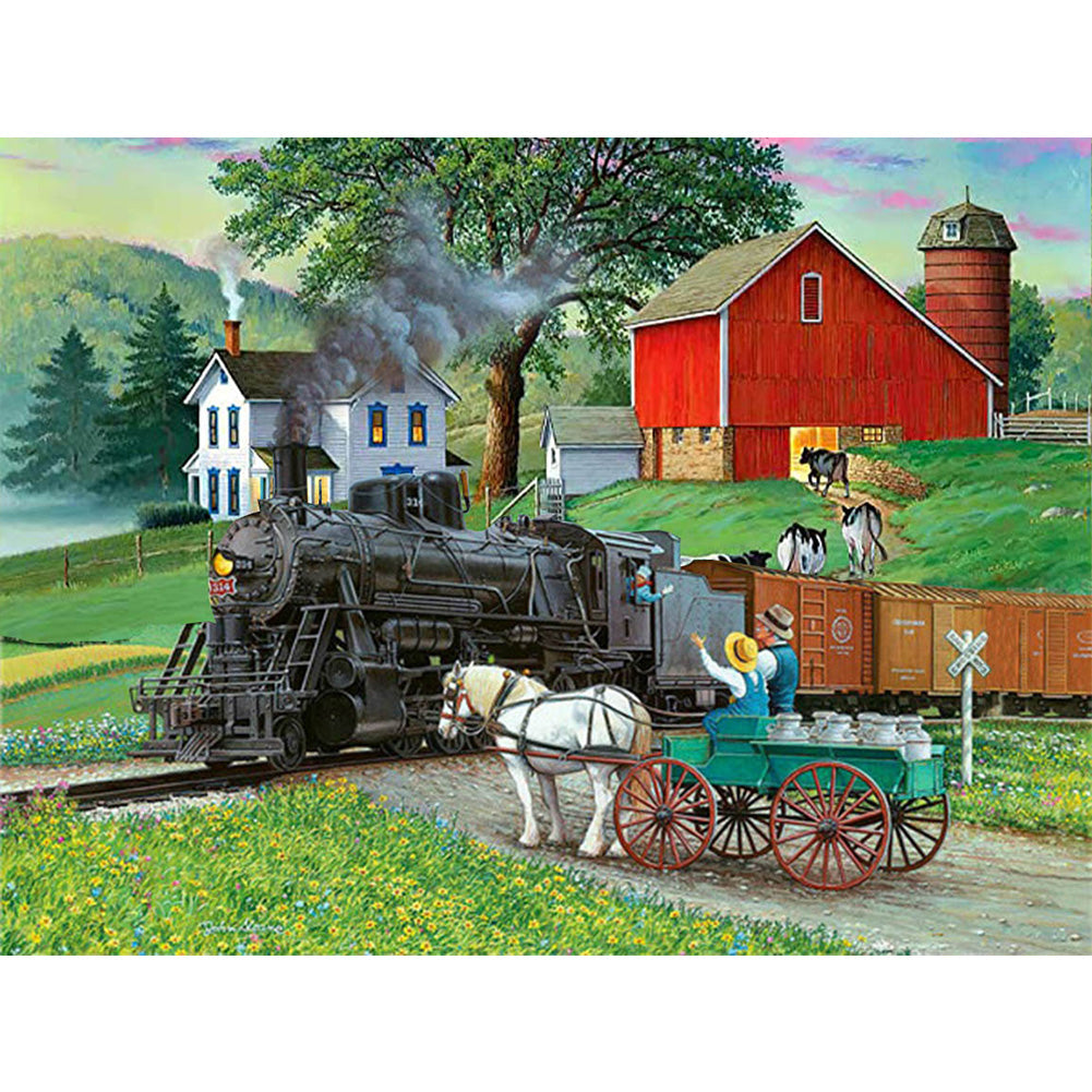 Manor Farm - Full Round Drill Diamond Painting 40*30CM