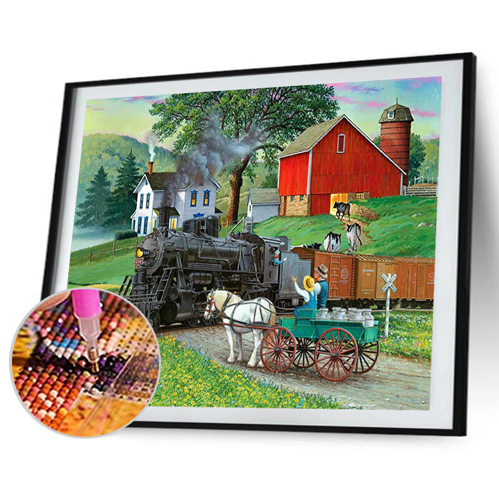 Manor Farm - Full Round Drill Diamond Painting 40*30CM
