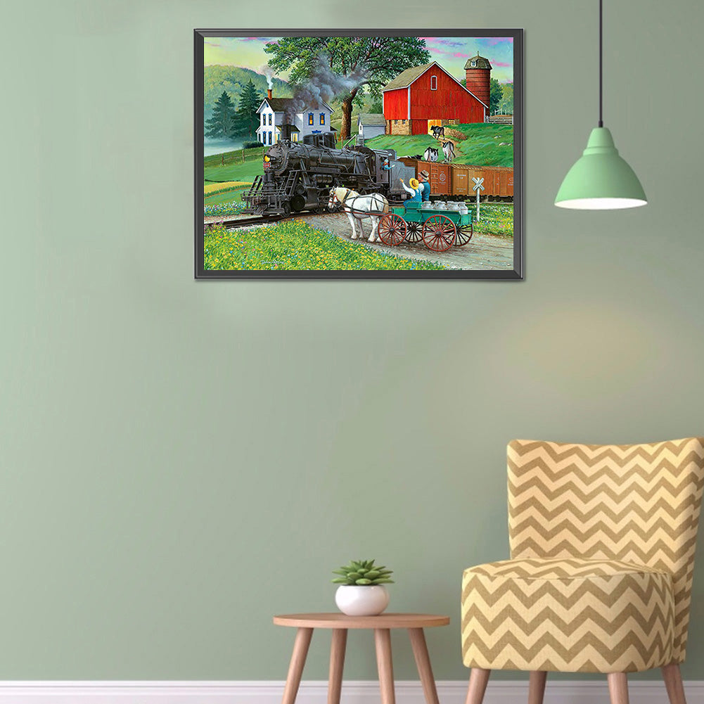 Manor Farm - Full Round Drill Diamond Painting 40*30CM