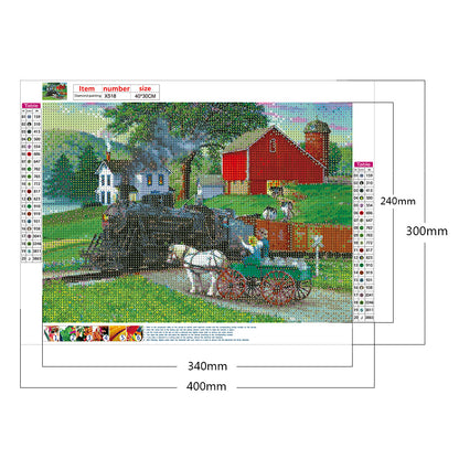 Manor Farm - Full Round Drill Diamond Painting 40*30CM