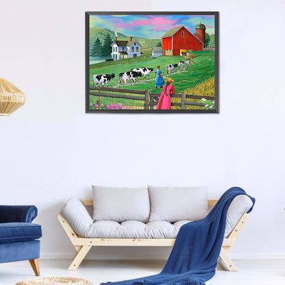 Manor Farm - Full Round Drill Diamond Painting 40*30CM