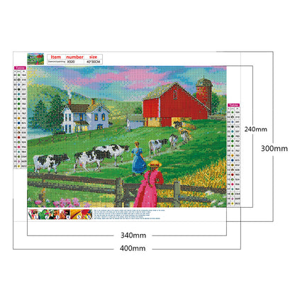 Manor Farm - Full Round Drill Diamond Painting 40*30CM
