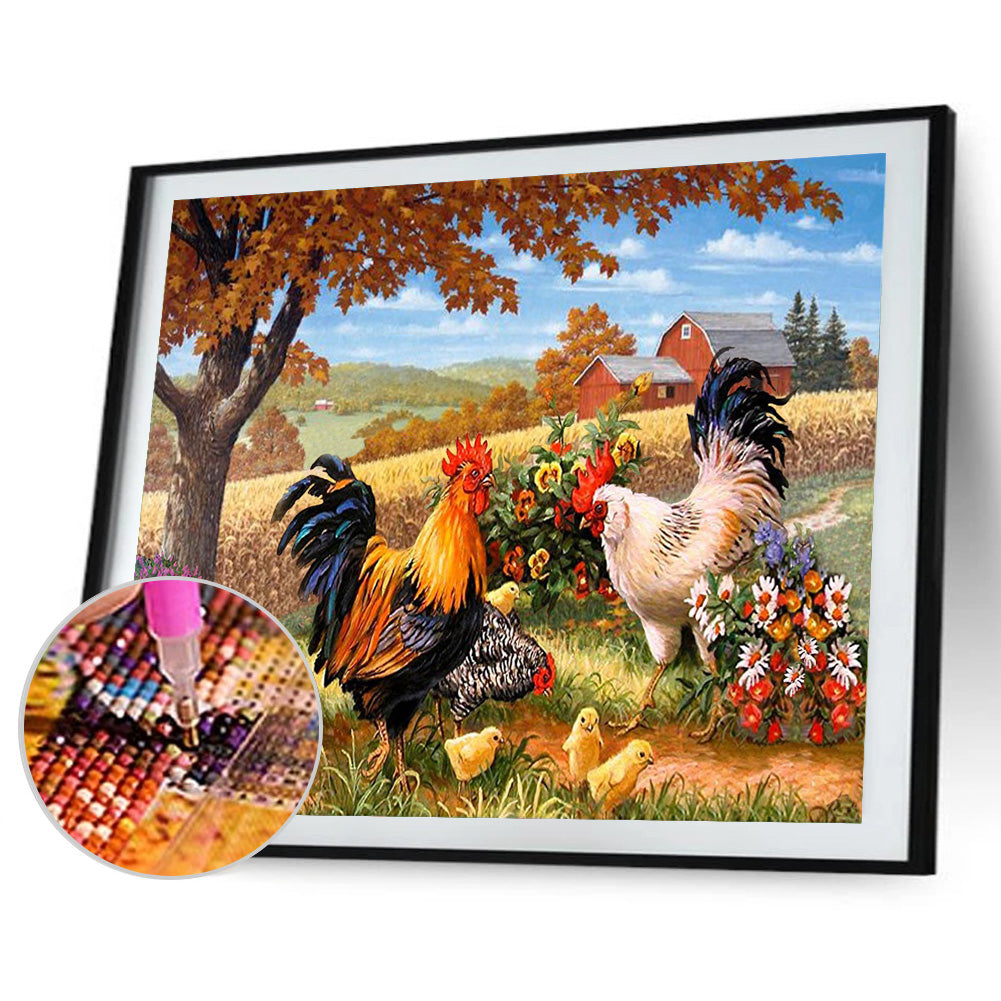 Manor Farm - Full Round Drill Diamond Painting 40*30CM