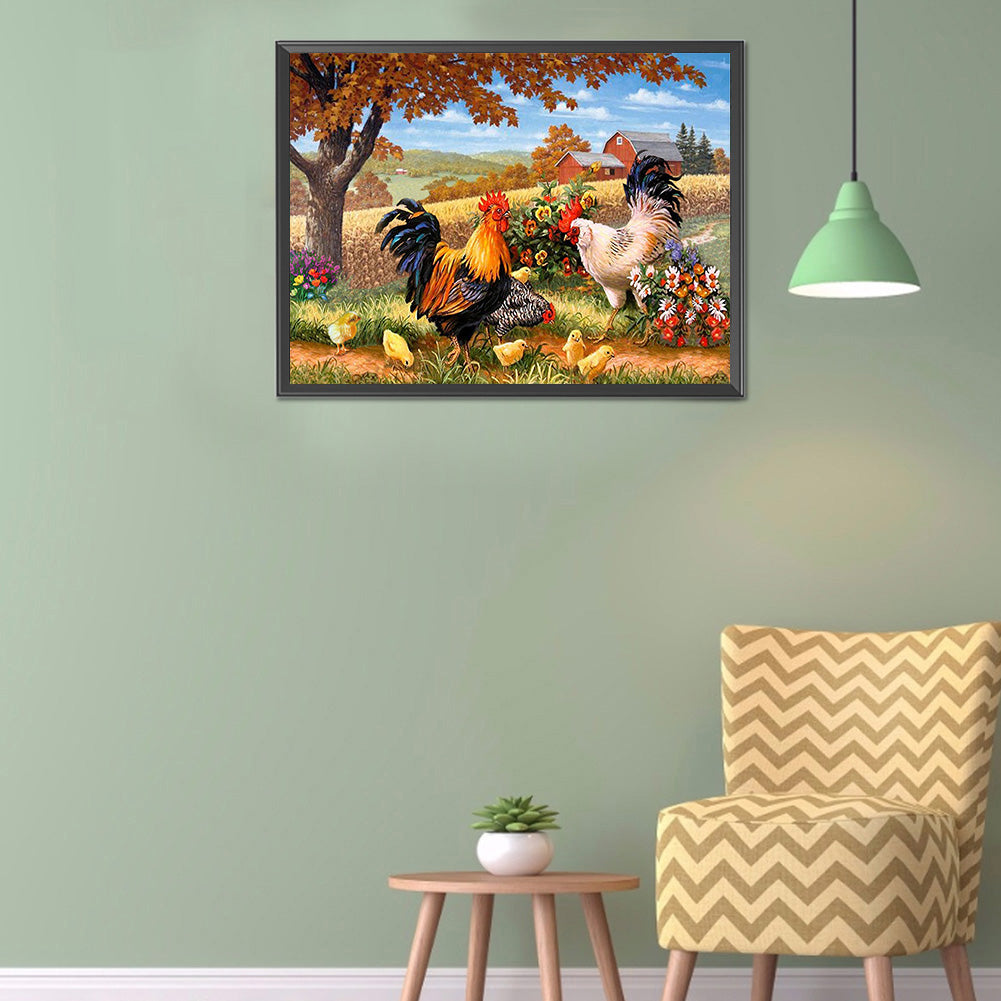 Manor Farm - Full Round Drill Diamond Painting 40*30CM