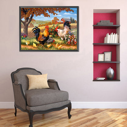 Manor Farm - Full Round Drill Diamond Painting 40*30CM