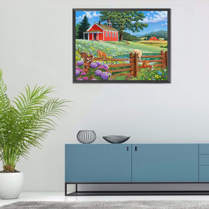 Manor Farm - Full Round Drill Diamond Painting 40*30CM