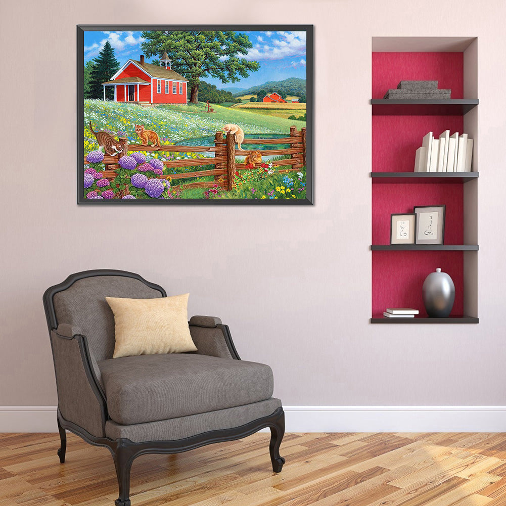 Manor Farm - Full Round Drill Diamond Painting 40*30CM