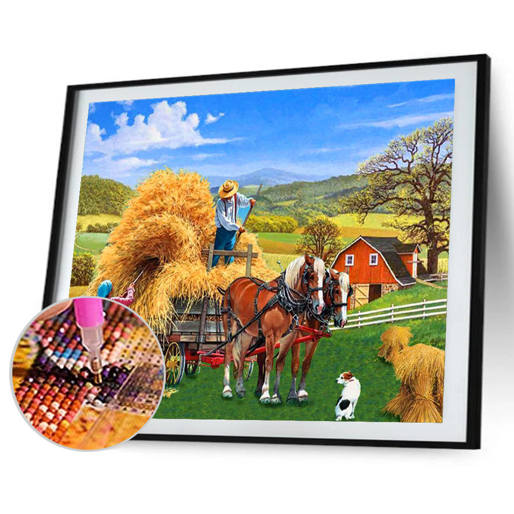Manor Farm - Full Round Drill Diamond Painting 40*30CM