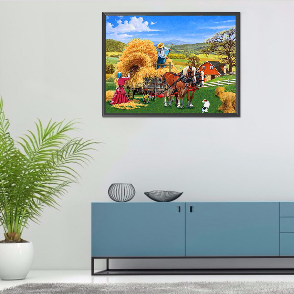 Manor Farm - Full Round Drill Diamond Painting 40*30CM