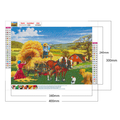 Manor Farm - Full Round Drill Diamond Painting 40*30CM