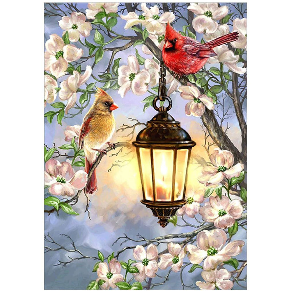 Bird By Street Lamp - Full Round Drill Diamond Painting 30*40CM