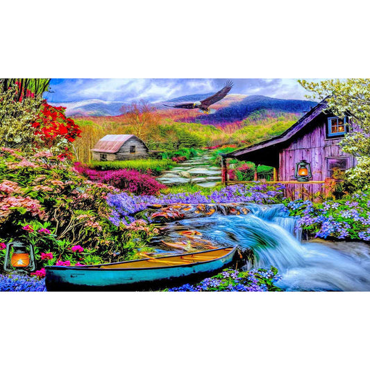 River Family - Full Round Drill Diamond Painting 70*50CM