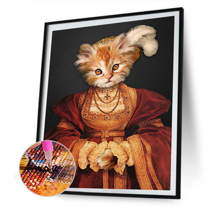 Cat - Full Round Drill Diamond Painting 30*40CM