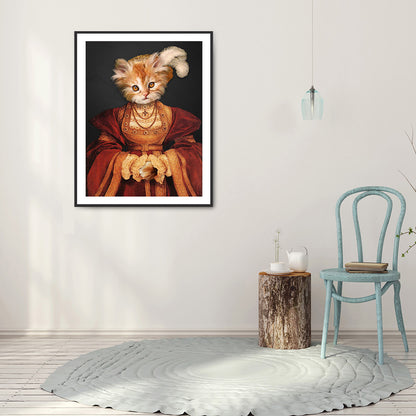 Cat - Full Round Drill Diamond Painting 30*40CM