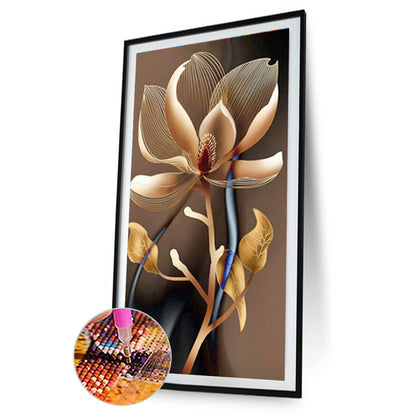 Golden Flowers - Full Round Drill Diamond Painting 40*80CM