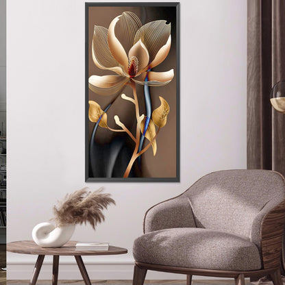 Golden Flowers - Full Round Drill Diamond Painting 40*80CM