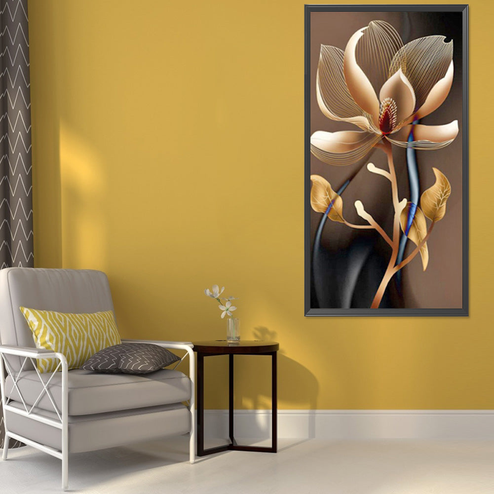 Golden Flowers - Full Round Drill Diamond Painting 40*80CM