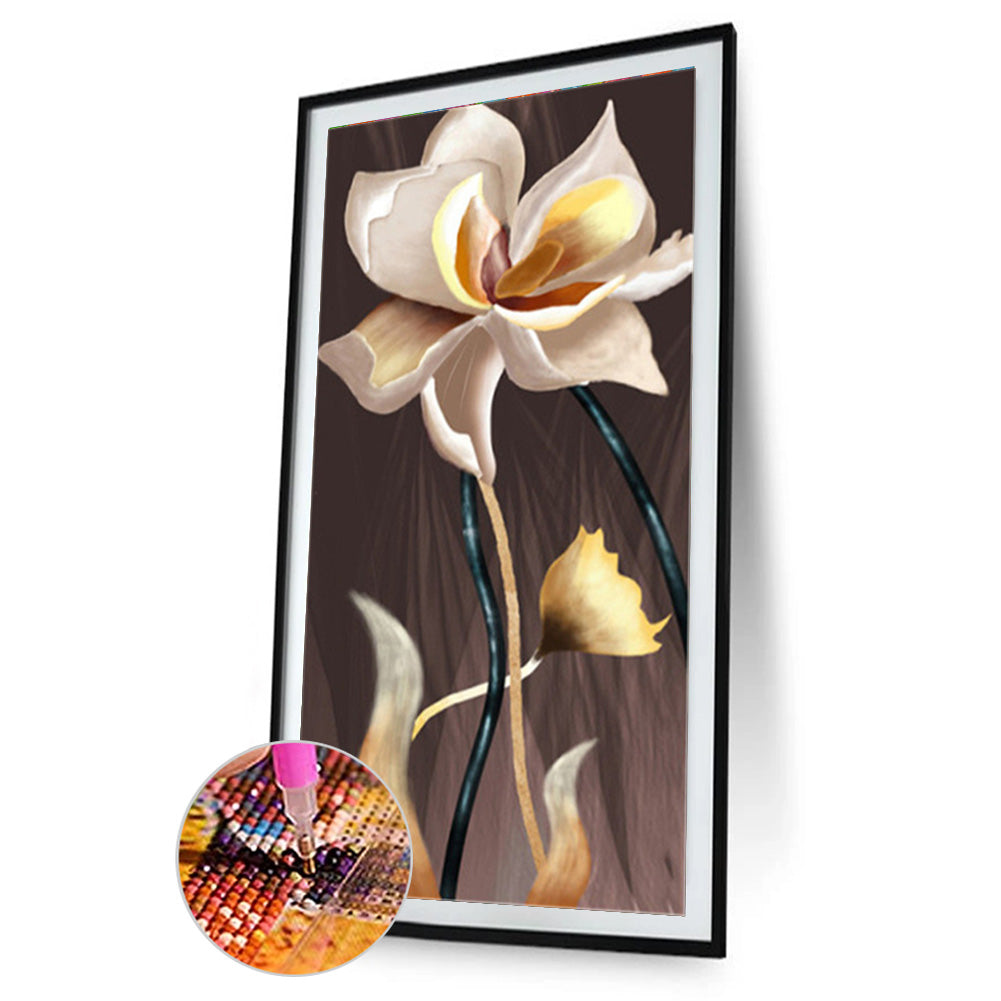 Golden Flowers - Full Round Drill Diamond Painting 40*80CM