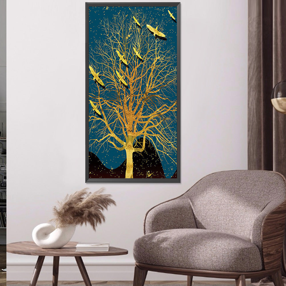 Golden Tree - Full Round Drill Diamond Painting 40*80CM