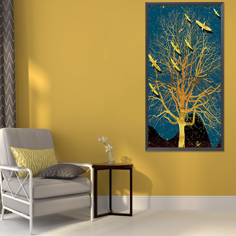 Golden Tree - Full Round Drill Diamond Painting 40*80CM