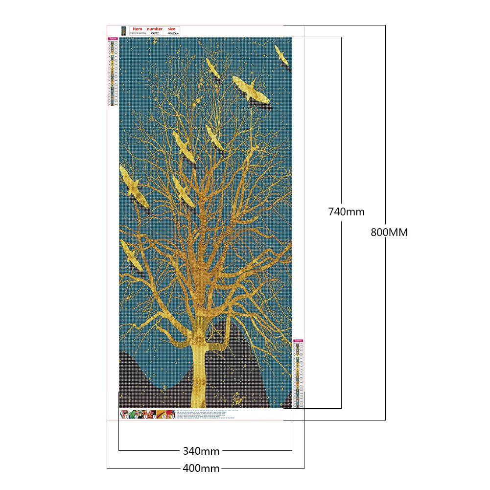 Golden Tree - Full Round Drill Diamond Painting 40*80CM