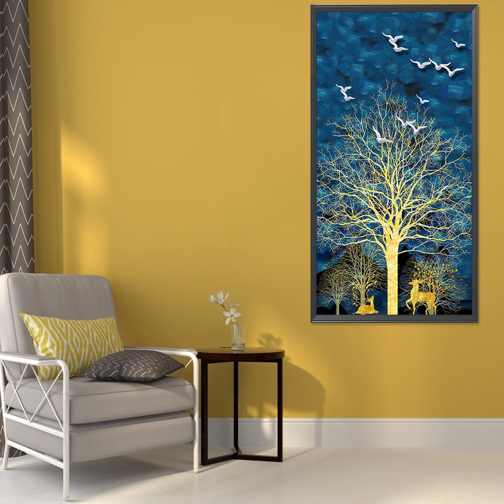 Golden Tree - Full Round Drill Diamond Painting 40*80CM