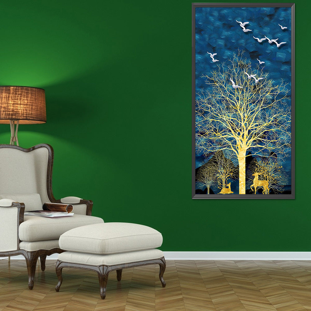 Golden Tree - Full Round Drill Diamond Painting 40*80CM