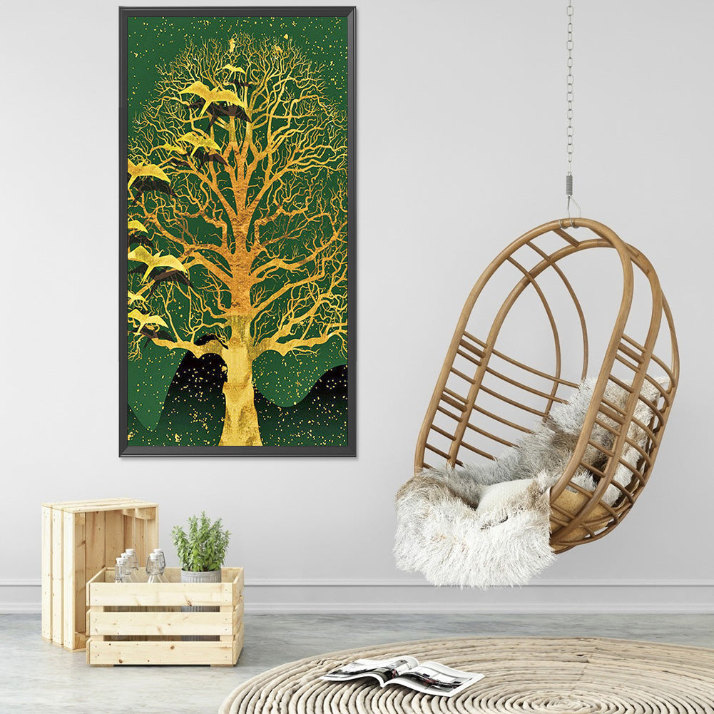 Golden Tree - Full Round Drill Diamond Painting 40*80CM