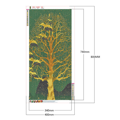 Golden Tree - Full Round Drill Diamond Painting 40*80CM