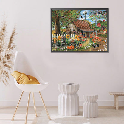 Rural House - Full Round Drill Diamond Painting 40*30CM
