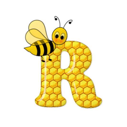 Bee Letter R - Full Round Drill Diamond Painting 30*30CM